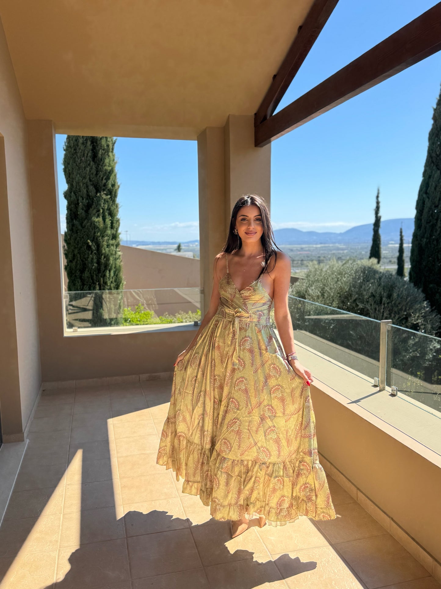 Σατέν maxi φόρεμα Kypa